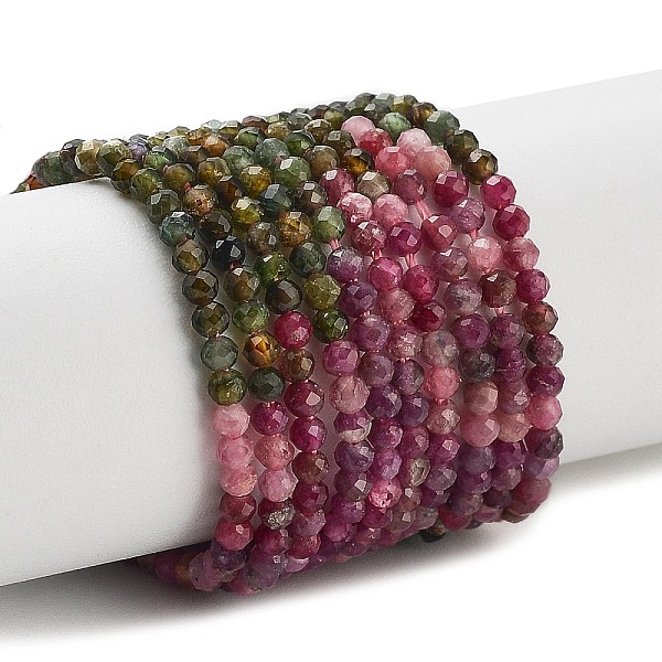 

PandaHall Natural Tourmaline Beads Strands, Round, Faceted, Grade AA, 2mm, Hole: 0.5mm, about 190~199pcs/strand, 15.16''~15.55''...