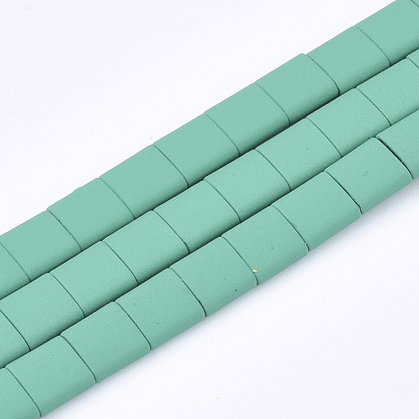 

PandaHall Spray Painted Non-magnetic Synthetic Hematite Multi- Strand Links, For Tile Elastic Bracelets Making, Square, Medium Sea Green...