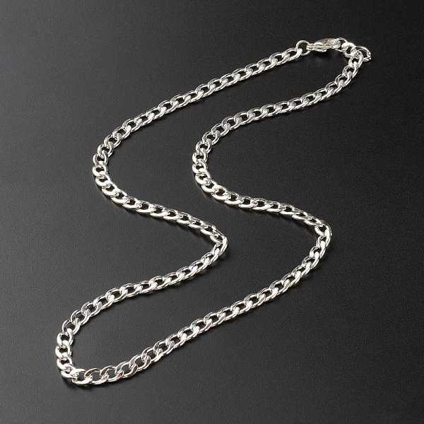 

PandaHall 304 Stainless Steel Curb Chain Necklaces, Stainless Steel Color, 17.72 inch(450mm) 304 Stainless Steel