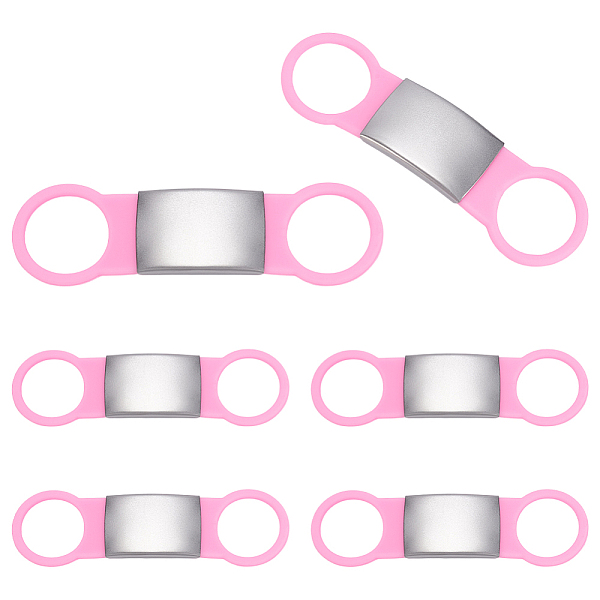6Pcs Silicone & Stainless Steel Stamping Blank Tag