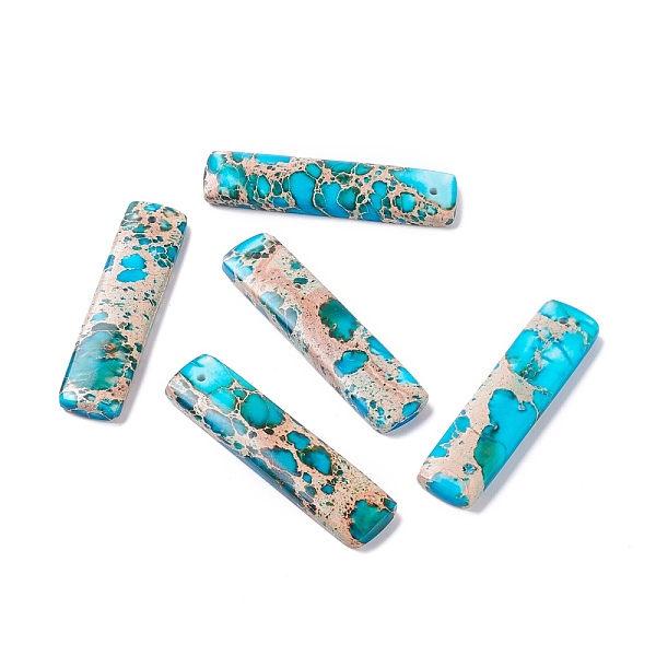 

PandaHall Natural Bule Turquoise Pendants, Rectangle, 48x12x4.5mm, Hole: 1.6mm Turquoise Rectangle