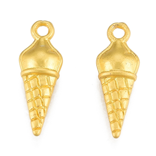 

PandaHall Alloy Pendants, Matte Style, Ice Cream Charms, Matte Gold Color, 21x7x4.5mm, Hole: 1.8mm Alloy Food