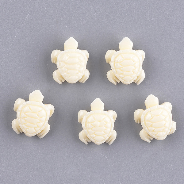 

PandaHall Synthetic Coral Beads, Dyed, Sea Turtle, Cornsilk, 12x10x5.5mm, Hole: 1.2mm Synthetic Coral Tortoise Gold