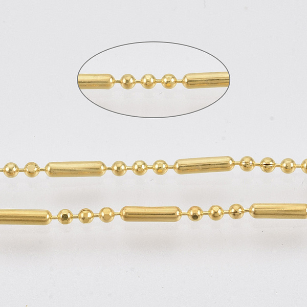 

PandaHall Brass Ball Chains, Ball & Bar Faceted Beaded Chains, Long-Lasting Plated, Soldered, with Spool, Cadmium Free & Nickel Free & Lead...