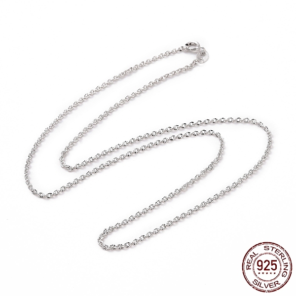 

PandaHall Rhodium Plated 925 Sterling Silver Textured Cable Chains Necklace for Women, Platinum, 17.72 inch(45cm) Sterling Silver