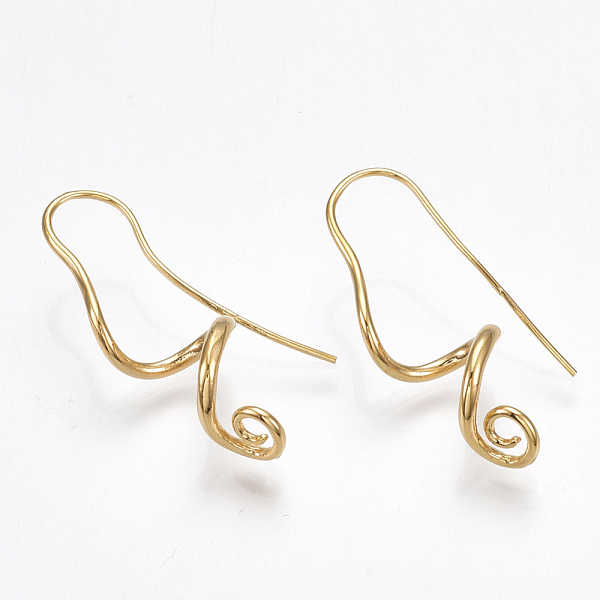 

PandaHall Brass Earrings, Nickel Free, Real 18K Gold Plated, 32x10mm, Pin: 0.8mm Brass
