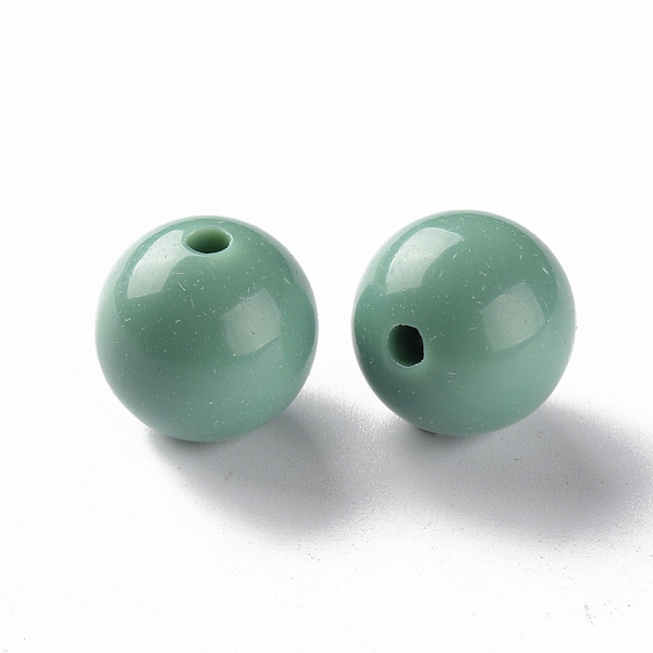

PandaHall Opaque Acrylic Beads, Round, Cadet Blue, 16x15mm, Hole: 2.8mm, about 220pcs/500g Acrylic Round