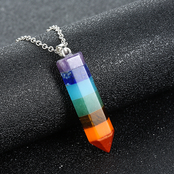 

PandaHall Conical Hexagonal Pillar Pendant Necklaces