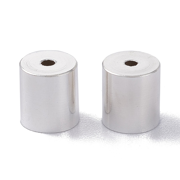 

PandaHall Brass Cord Ends, End Caps, Long-Lasting Plated, Column, Silver, 9x8mm, Hole: 2mm, Inner Diameter: 7mm Brass