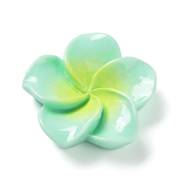 

PandaHall Opaque Resin Cabochons, Plumeria Flower, Aquamarine, 20x20.5x6.5mm Resin Flower Green