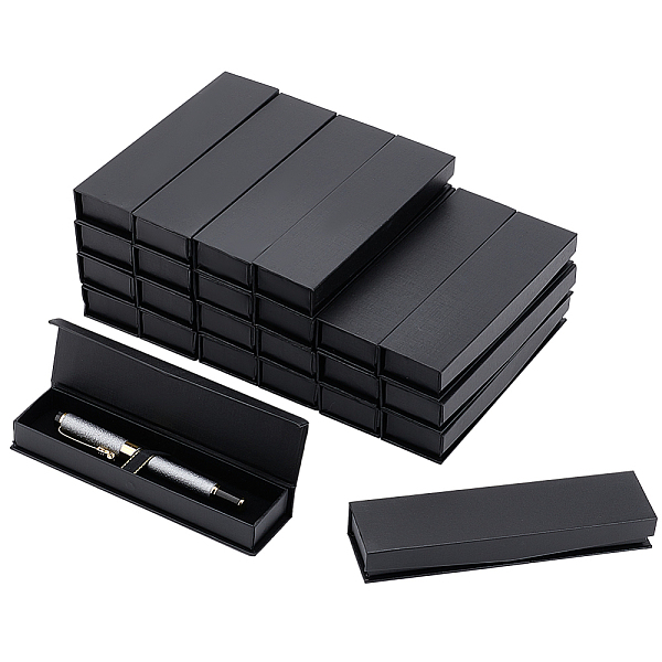 

PandaHall 24 Pcs Pen Gift Boxes, 6.93x1.71x0.94 Inch Cardboard Pen Cases Rectangle Empty Pencil Box Pen Packaging Box for Ballpoint..., Black