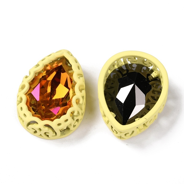 

PandaHall Sew on Rhinestone, Glass Rhinestone, with Brass Findings, Garments Accessories, Teardrop, Mixed Color, Yellow, 21x16x7.5mm, Hole...