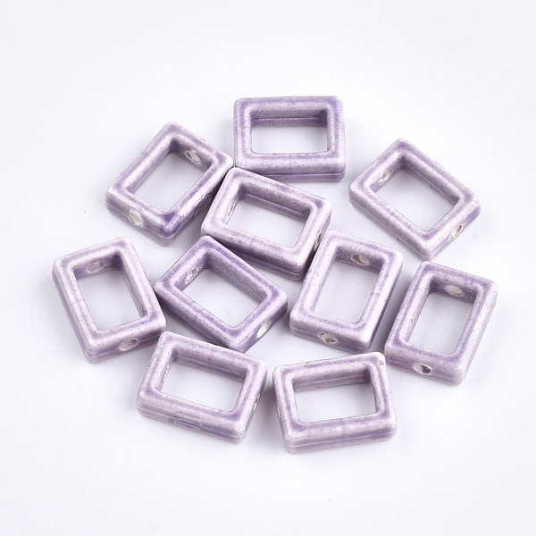 

PandaHall Handmade Porcelain Bead Frames, Bright Glazed Porcelain, Rectangle, Plum, 16.5x12.5x5.5mm, Hole: 2mm Porcelain Rectangle Purple