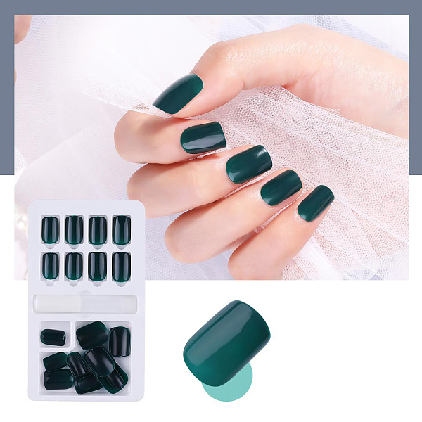 

PandaHall Nail Art Sets, with 24pc PVC False Nail Tips, 24pc Double Side Adhesive Glue Sticky Tape and 1pc Nail Glue, Dark Slate Gray...
