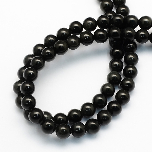 

PandaHall Natural Obsidian Round Beads Strands, 10.5mm, Hole: 1.2mm, about 36pcs/strand, 15.7 inch Obsidian Round