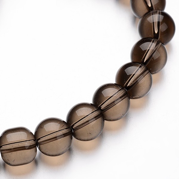 

PandaHall Glass Round Bead Strands, Rosy Brown, 8mm, Hole: 1mm, about 40pcs/strand, 11 inch Glass Round Brown