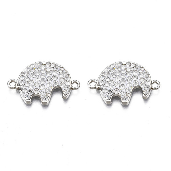 

PandaHall Rack Plating Alloy Links Connectors, with Polymer Clay Rhinestone, Cadmium Free & Lead Free, Platinum Plated, Elephant, Crystal..., Clear