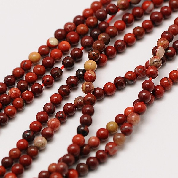 

PandaHall Natural Red Rainbow Jasper Round Beads Strands, 2mm, Hole: 0.5mm, about 184pcs/strand, 16 inch Rainbow Stone Round