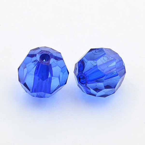 

PandaHall Transparent Acrylic Beads, Faceted Round, Royal Blue, about 12mm in diameter, hole: 2mm, about 568pcs/500g Acrylic Round Blue