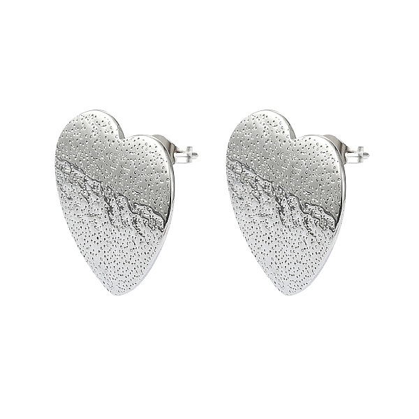 

PandaHall 304 Stainless Steel Stud Earring Findings, with Loop, Heart, 20x20mm, Hole: 2.5mm, Pin: 10.5x0.5mm 304 Stainless Steel Heart