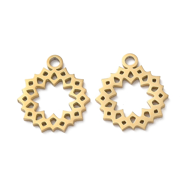 

PandaHall Ion Plating(IP) 304 Stainless Steel Charms, Manual Polishing, Hollow Out Flower, Golden, 13.5x12x1mm, Hole: 1.6mm 304 Stainless...