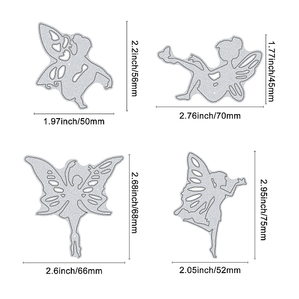

PandaHall Carbon Steel Cutting Dies Stencils, for DIY Scrapbooking/Photo Album, Decorative Embossing DIY Paper Card, Fairy, Matte Platinum...