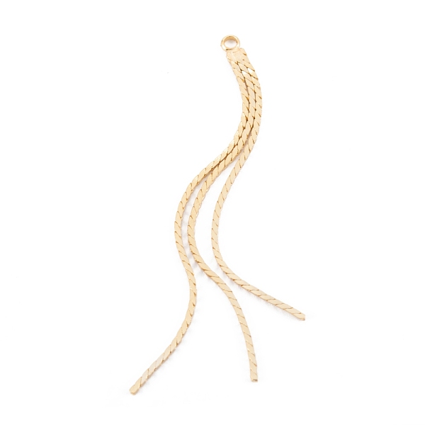 

PandaHall Brass Big Pendants, Long-Lasting Plated, Tassel, Real 18K Gold Plated, 60x3x1mm, Hole: 1.8mm Brass Others