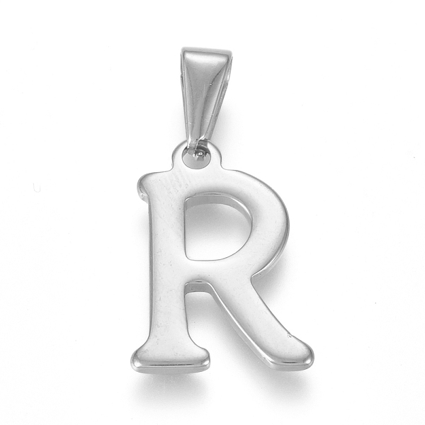 

PandaHall 304 Stainless Steel Pendants, Stainless Steel Color, Initial Letter.R, 20x14x1.8mm, Hole: 3x7mm 304 Stainless Steel Letter R