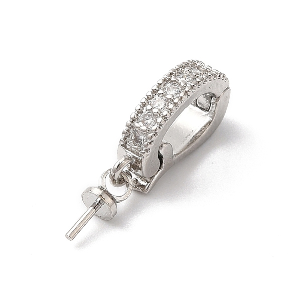 

PandaHall Brass Micro Pave Clear Cubic Zirconia Pendant Bails, Platinum, 17.5mm Brass+Cubic Zirconia