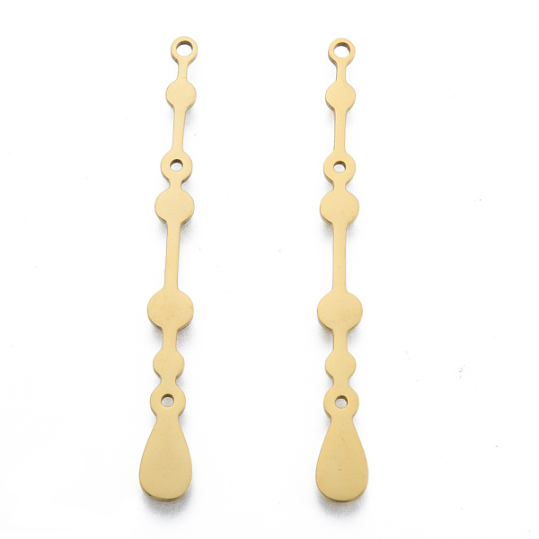 

PandaHall 201 Stainless Steel Pendants, Teardrop Charm, Real 18K Gold Plated, 48x5x1mm, Hole: 1.5mm 201 Stainless Steel Teardrop