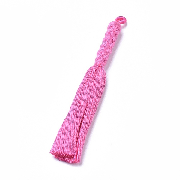 

PandaHall Nylon Tassel Big Pendants, Violet, 90~100x7mm, Hole: 3x2mm Nylon Purple