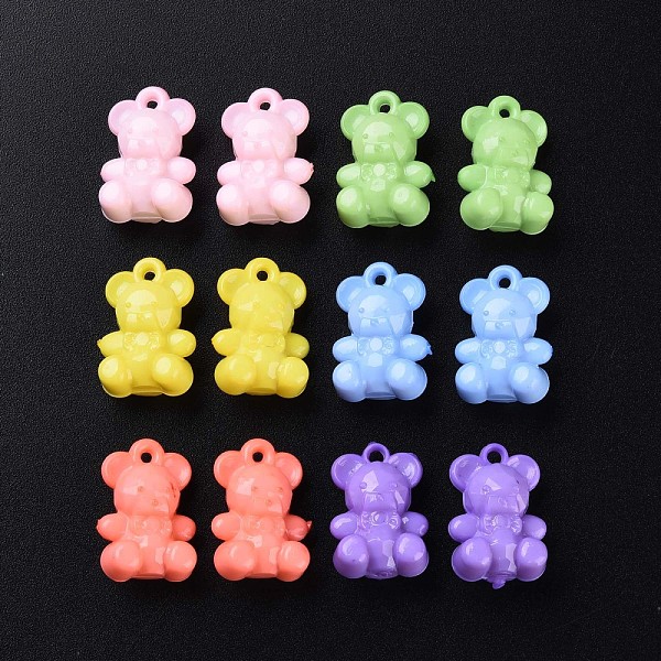 

PandaHall Opaque Acrylic Pendants, Bear, Mixed Color, 20x13.5x10.5mm, Hole: 1.4mm, about 400pcs/500g Acrylic Bear Multicolor