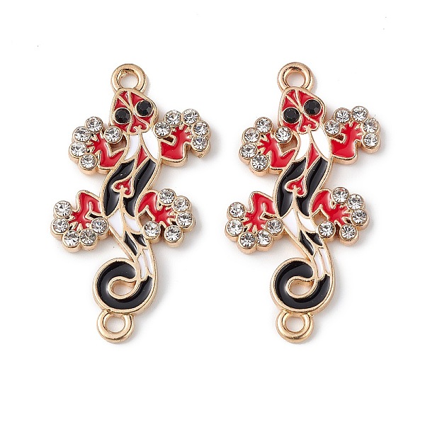 

PandaHall Alloy Enamel Connector Charms, Lizard Links with Crystal Rhinestone, Light Gold, Cadmium Free & Nickel Free & Lead Free, Red...
