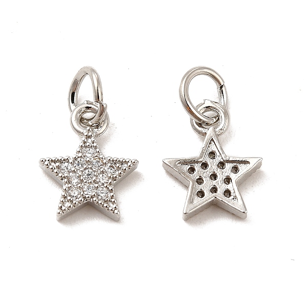 

PandaHall Rack Plating Brass Micro Pave Cubic Zirconia Charms, Long-Lasting Plated, Cadmium Free & Lead Free, with Jump Ring, Star Charm..., Clear