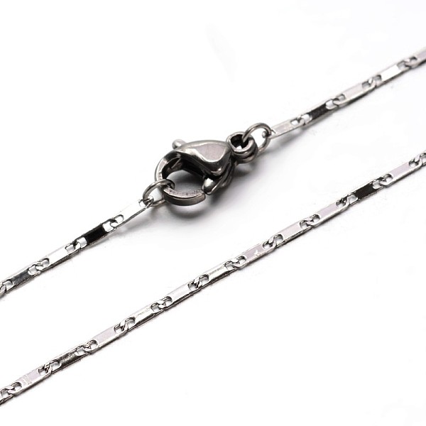 

PandaHall 304 Stainless Steel Mariner Link Chain Necklaces, with Lobster Clasps, Stainless Steel Color, 17.7 inch(45cm) 304 Stainless Steel