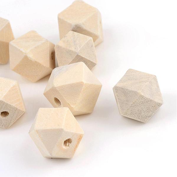 

PandaHall Unfinished Wood Beads, Natural Wooden Beads, Whiten, Polygon, PapayaWhip, 14x14x14mm, Hole: 3mm Schima Wood Polygon Orange