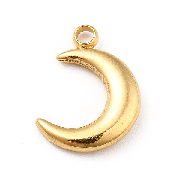 

PandaHall Ion Plating(IP) 304 Stainless Steel Pendants, Moon Charms, Real 18K Gold Plated, 12x8.5x2mm, Hole: 1.5mm 304 Stainless Steel Moon