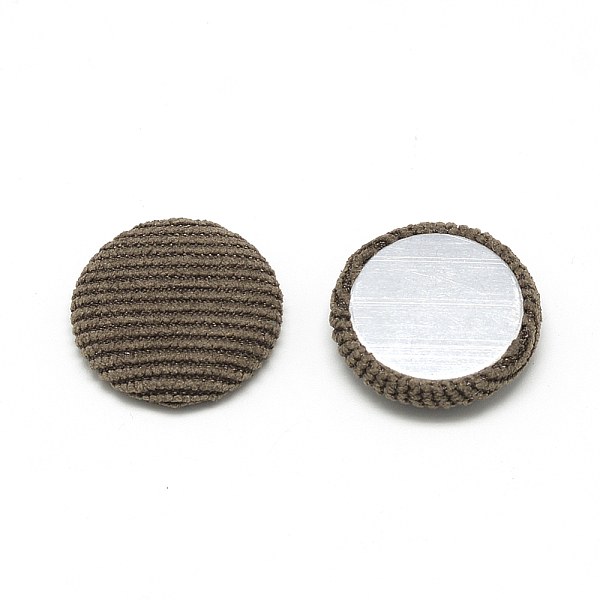 

PandaHall Corduroy Cloth Fabric Covered Cabochons, with Aluminum Bottom, Half Round/Dome, Camel, 25x5.5mm Cloth Half Round Brown