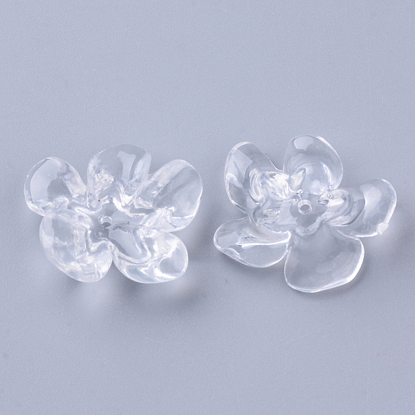 

PandaHall Transparent Acrylic Beads, Flower, Clear, 25~26x21x8~9mm, Hole: 1.4mm Acrylic Flower Clear