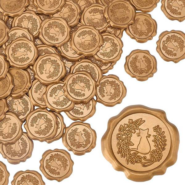 

PandaHall CRASPIRE 60Pcs Adhesive Wax Seal Stickers, Envelope Seal Decoration, for Craft Scrapbook DIY Gift, Cat Pattern, 30mm Wax Cat Shape..., Brown