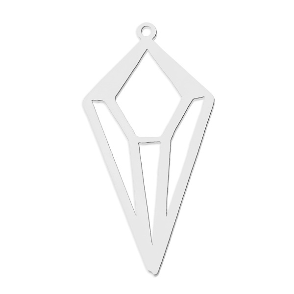 

PandaHall 201 Stainless Steel Pendants, Laser Cut, Quadrangle, Stainless Steel Color, 39x20x1mm, Hole: 1.6mm 201 Stainless Steel Others