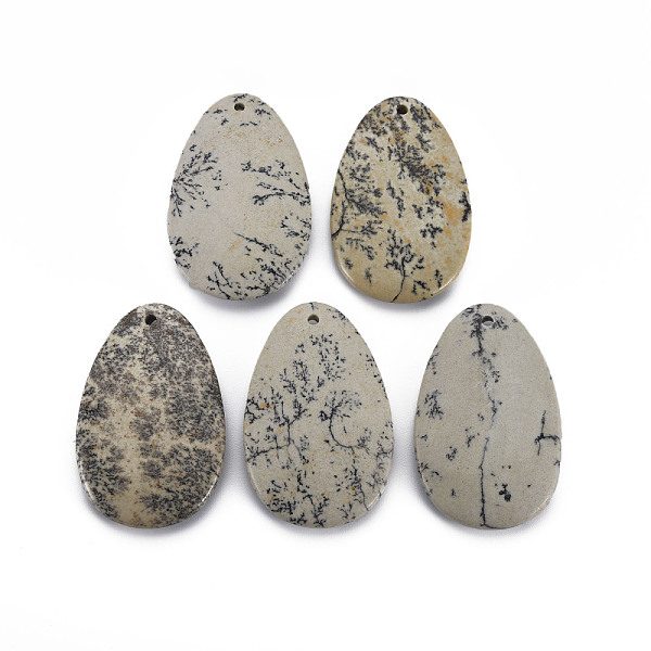 

PandaHall Natural Tree Agate Big Pendants, Teardrop, 55x35x8mm, Hole: 2mm Tree Agate Teardrop