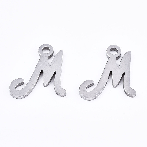 

PandaHall 201 Stainless Steel Charms, Laser Cut, Alphabet, Stainless Steel Color, Letter.M, 11x9.5x1mm, Hole: 1.4mm Stainless Steel Letter M