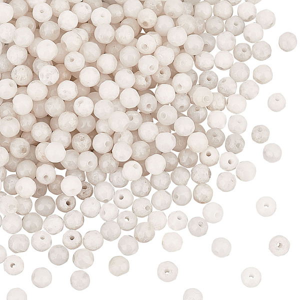 

PandaHall OLYCRAFT 440~450pcs 4mm Natural White Jade Beads Gemstone Round Loose Beads Undyed Round Stone Beads Spacer Beads for Bracelet...