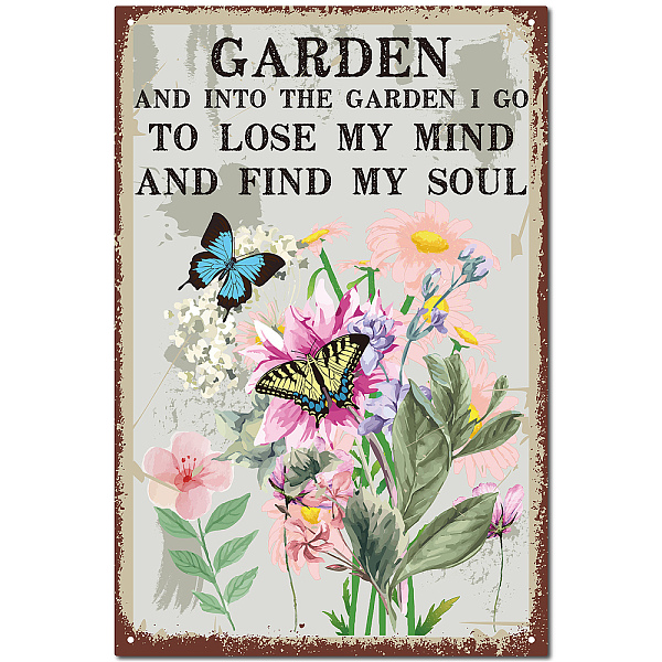 

PandaHall Vintage Metal Iron Tin Sign Poster, Wall Decor for Bars, Restaurants, Cafes Pubs, Rectangle, Flower, 300x200x0.5mm, Hole: 3mm Iron...