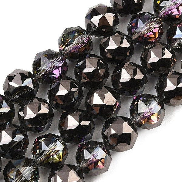Transparentes perles de verre de galvanoplastie brins