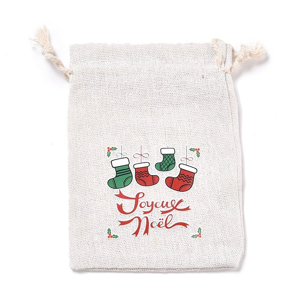 

PandaHall Christmas Cotton Cloth Storage Pouches, Rectangle Drawstring Bags, for Candy Gift Bags, Christmas Socking, 13.8x10x0.1cm Cloth...