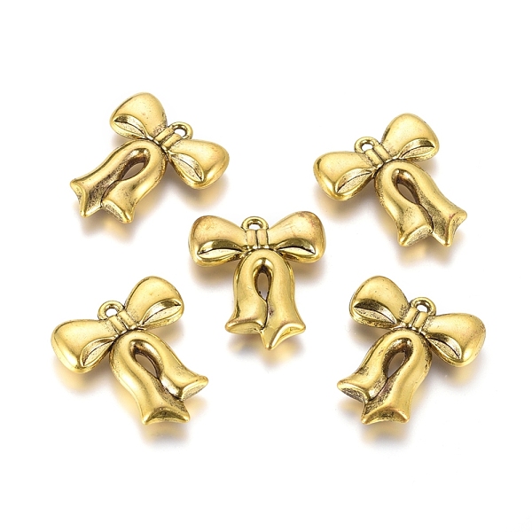

PandaHall CCB Plastic Pendants, Bowknot, Antique Golden, 29.5x26x5.5mm, Hole: 1.6mm Plastic Bowknot