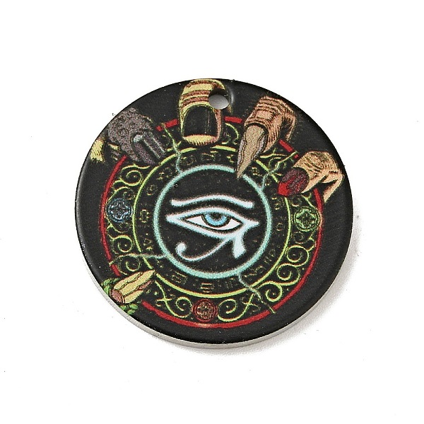 

PandaHall 201 Stainless Steel Pendants, Flat Round, Stainless Steel Color, Eye of Ra Pattern, 25x1mm, Hole: 1.8mm 201 Stainless Steel Eye of...