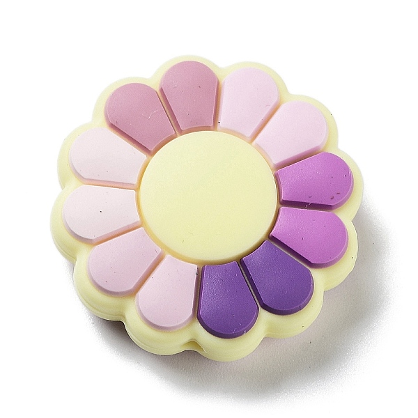 

PandaHall Flower Silicone Beads, Colorful, 28.5x8.5mm, Hole: 2.5mm Silicone Flower